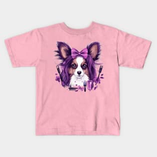 Beauty Expert: Papillon Dog Cosmetologist Kids T-Shirt